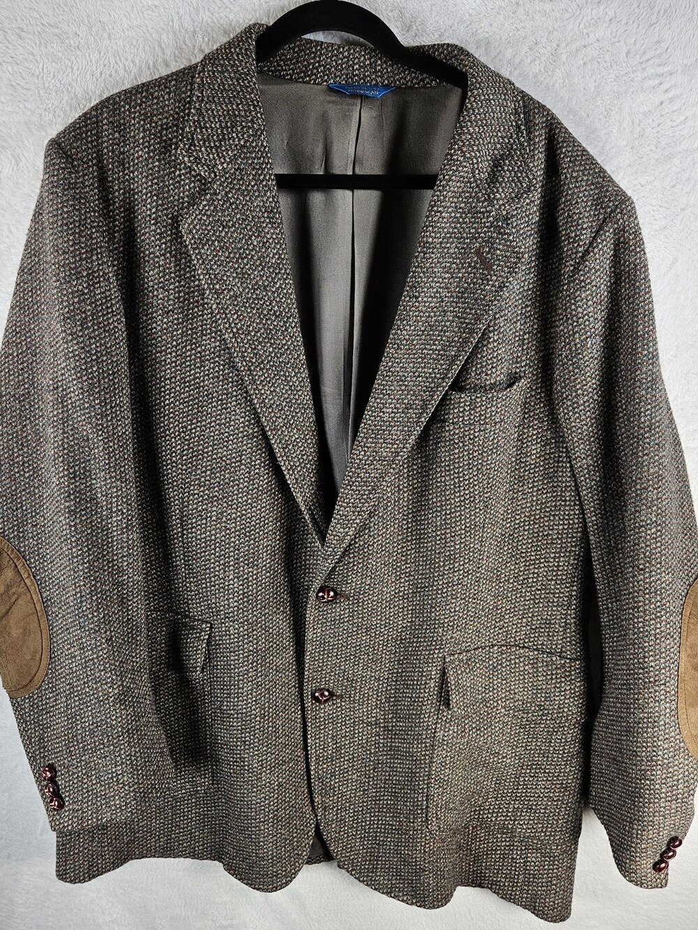 Pendleton Blazer Jacket 100% Virgin Wool Brown Tweed Men's Size 46 Long